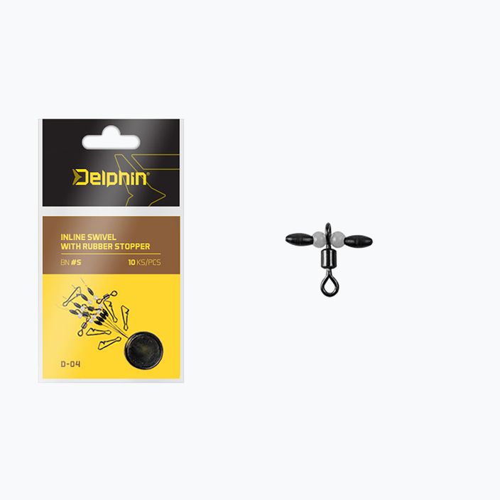 Delphin Inline Forgócsavar gumidugóval 10 db fekete 969D04004