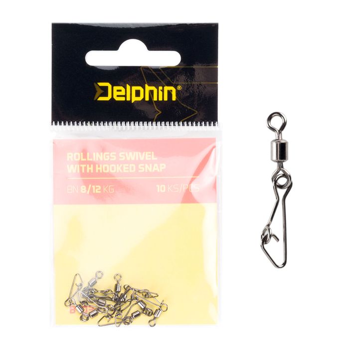 Delphin görgő forgó horoggal 10 db fekete 969B03004 2