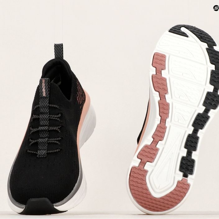 Női SKECHERS D'Lux Walker Let It Glow fekete/rózsaarany tornacipők 18