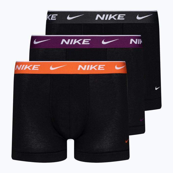 Nike Everyday Cotton Stretch Trunk 3 db férfi boxeralsó black/violet/orange