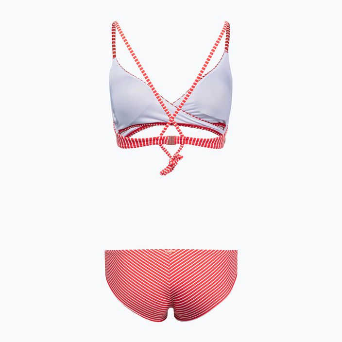 Női kétrészes fürdőruha O'Neill Baay Maoi Bikini piros egyszerű csíkozású bikini 2