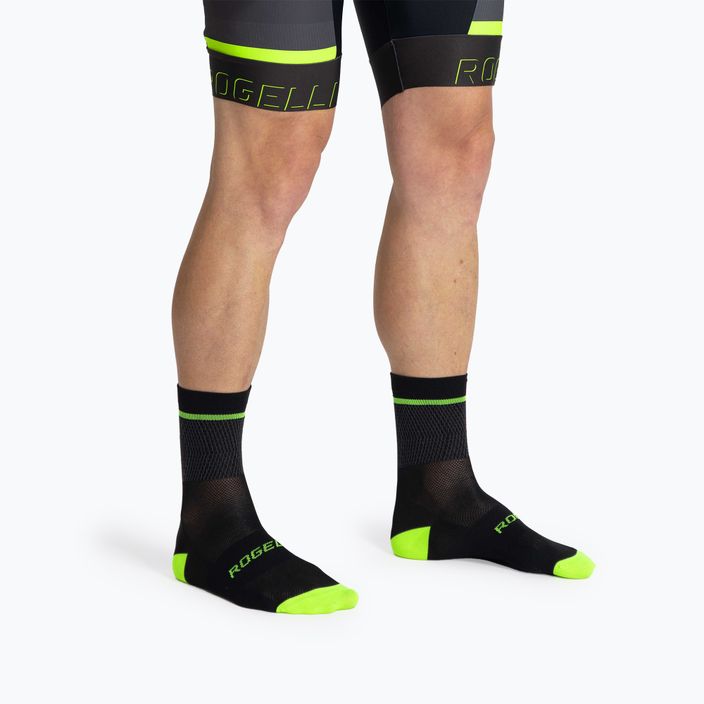 Rogelli Hero II kerékpáros zokni sárga/szürke/fekete 2