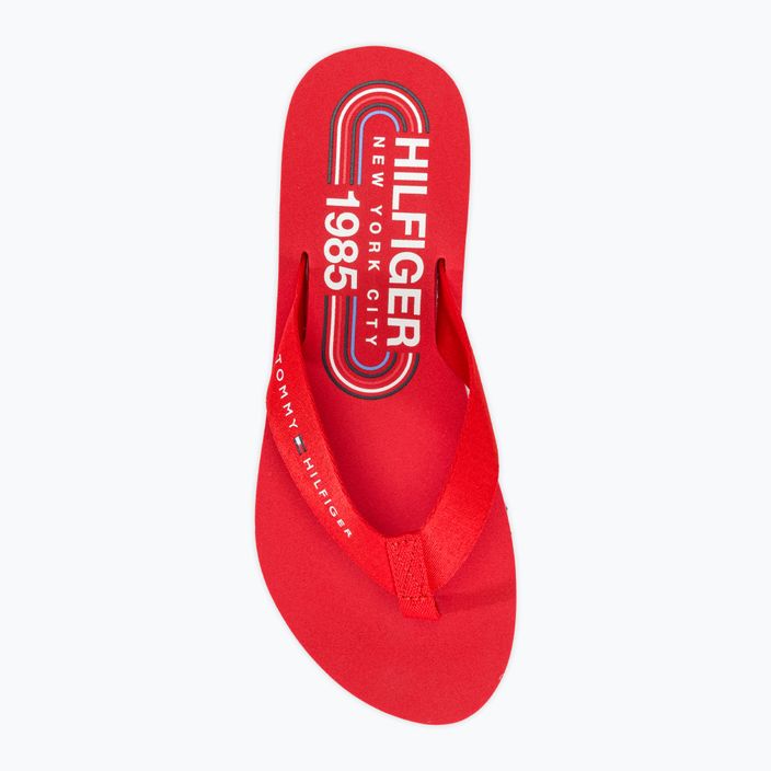 Női flip flop Tommy Hilfiger Global Stripes Flat Beach Sandal fierce red 5