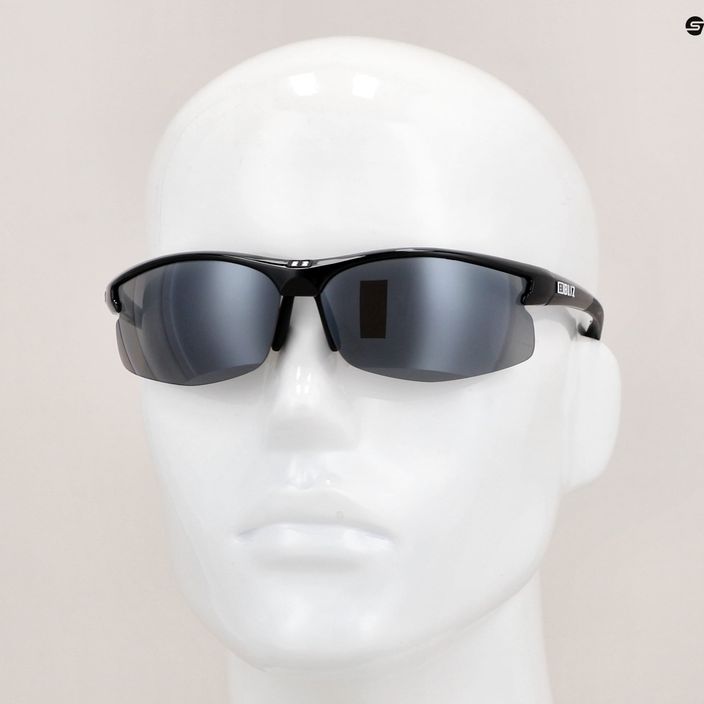 Bliz Motion + S3 fényes metálfekete/füst ezüst tükrös kerékpáros szemüveg 10