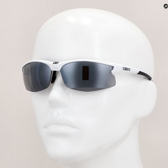 Bliz Motion + S3 fényes fehér / füst ezüst tükör kerékpáros szemüveg 10