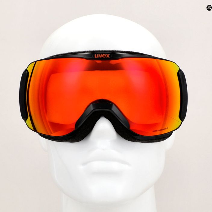 UVEX Downhill 2100 CV S2 síszemüveg fekete fényes/tükrös skarlátvörös/colorvision narancssárga 10