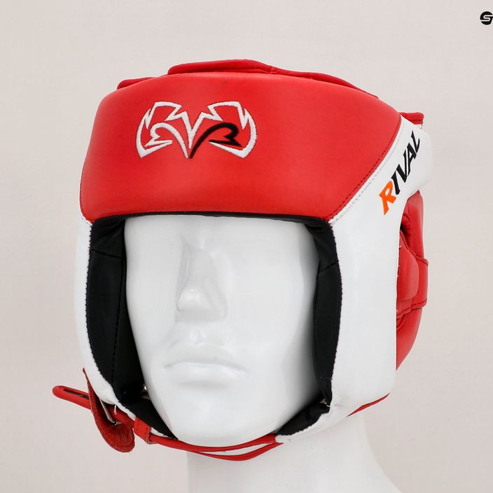 Boksz fejvédő Rival Amateur Competition Headgear red/white 12