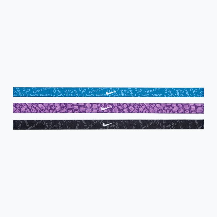 Nike nyomtatott fejpántok 3 db ipari kék/lila kozmosz/fehér 2