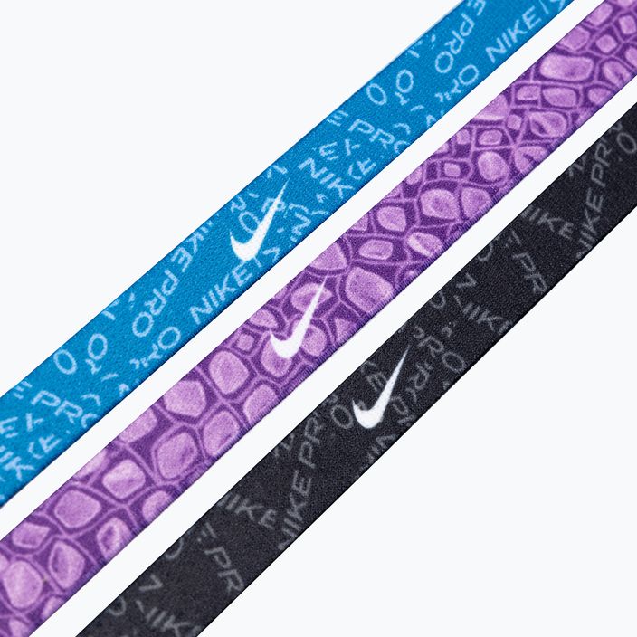 Nike nyomtatott fejpántok 3 db ipari kék/lila kozmosz/fehér 3
