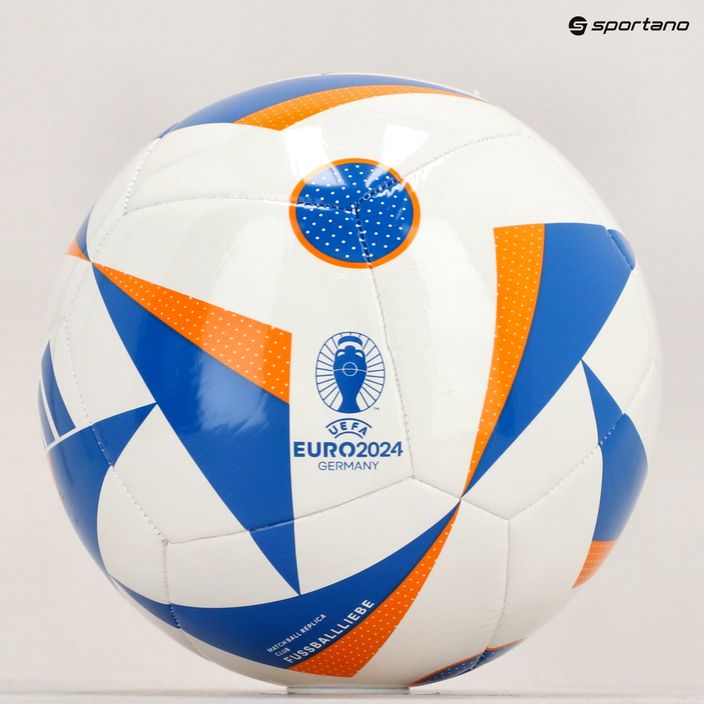 Focilabdaadidas Fussballiebe Club white/glow blue/lucky orange méret 4 5