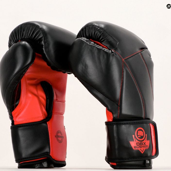 DBX BUSHIDO "Hammer - Red" Muay Thai bokszkesztyű fekete/piros 14