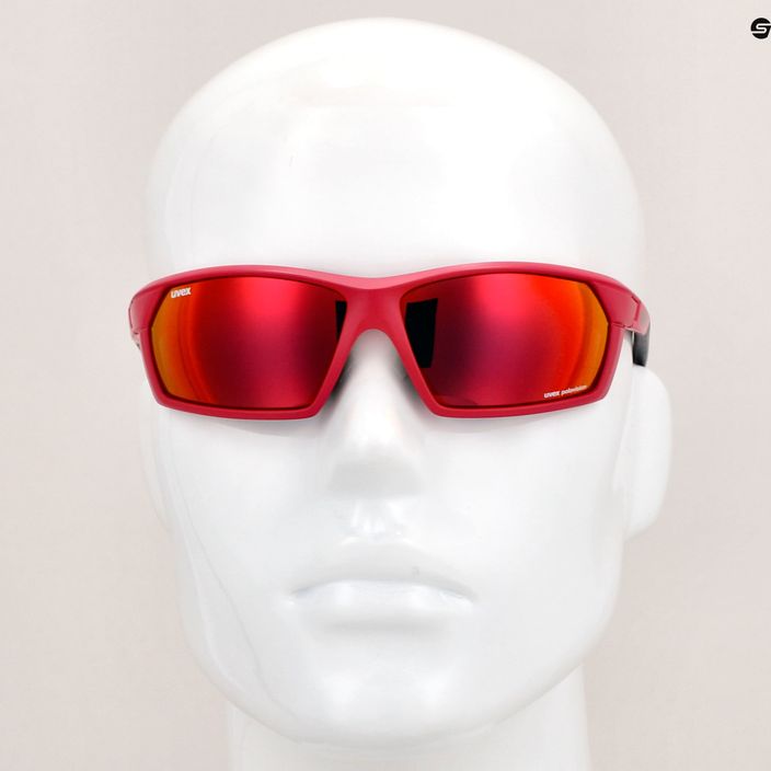 UVEX Sportstyle 225 Pola vörös szürke matt napszemüveg 11