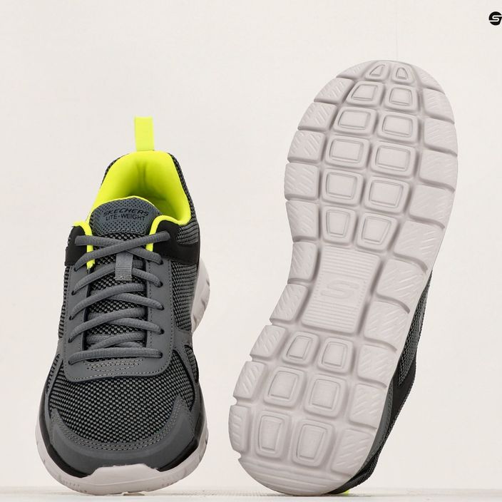 férfi cipő SKECHERS Track Bucolo charcoal/white/lime 9