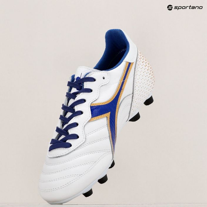 Férfi futballcipő Diadora Brasil Italy OG GR LT+ MDPU white/blue/gold 16
