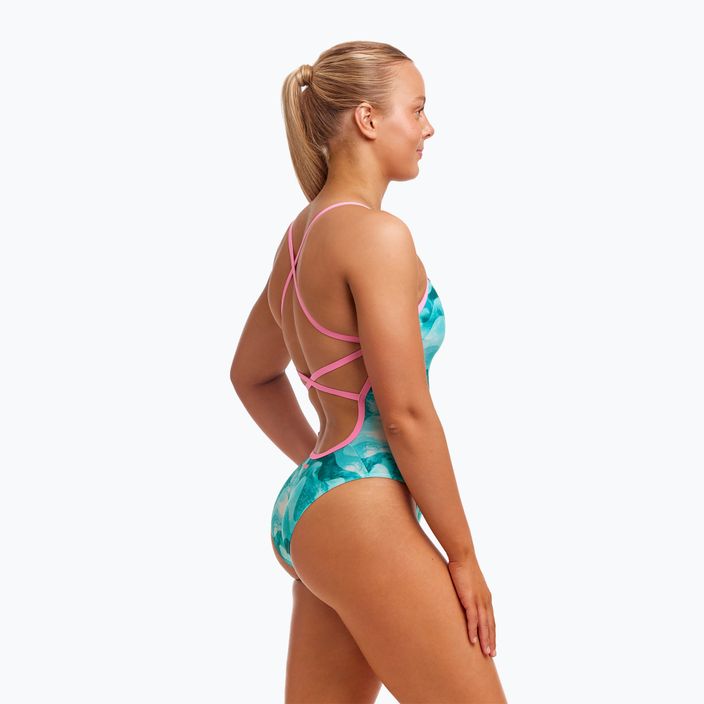 Funkita Strapped In One Piece teal wave női egyrészes fürdőruha 4