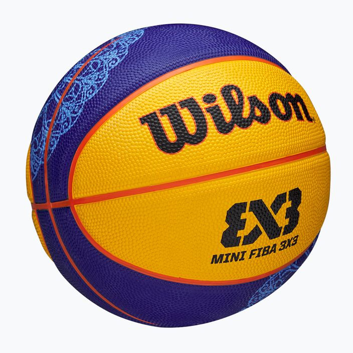 Gyermek kosárlabda Wilson Fiba 3X3 Mini Paris 2004 kék/sárga 3-as méret 2