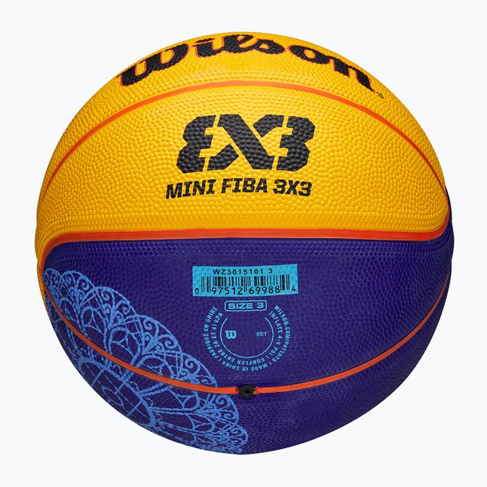 Gyermek kosárlabda Wilson Fiba 3X3 Mini Paris 2004 kék/sárga 3-as méret 5