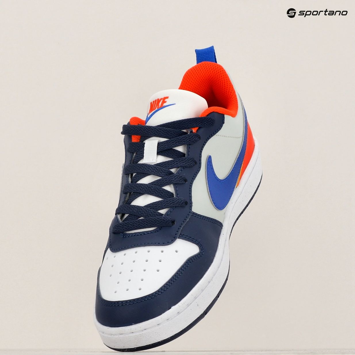 Nike Court Borough Low Recraft éjfekete tengerészkék/szuper királyi/csapat narancssárga cipő 9