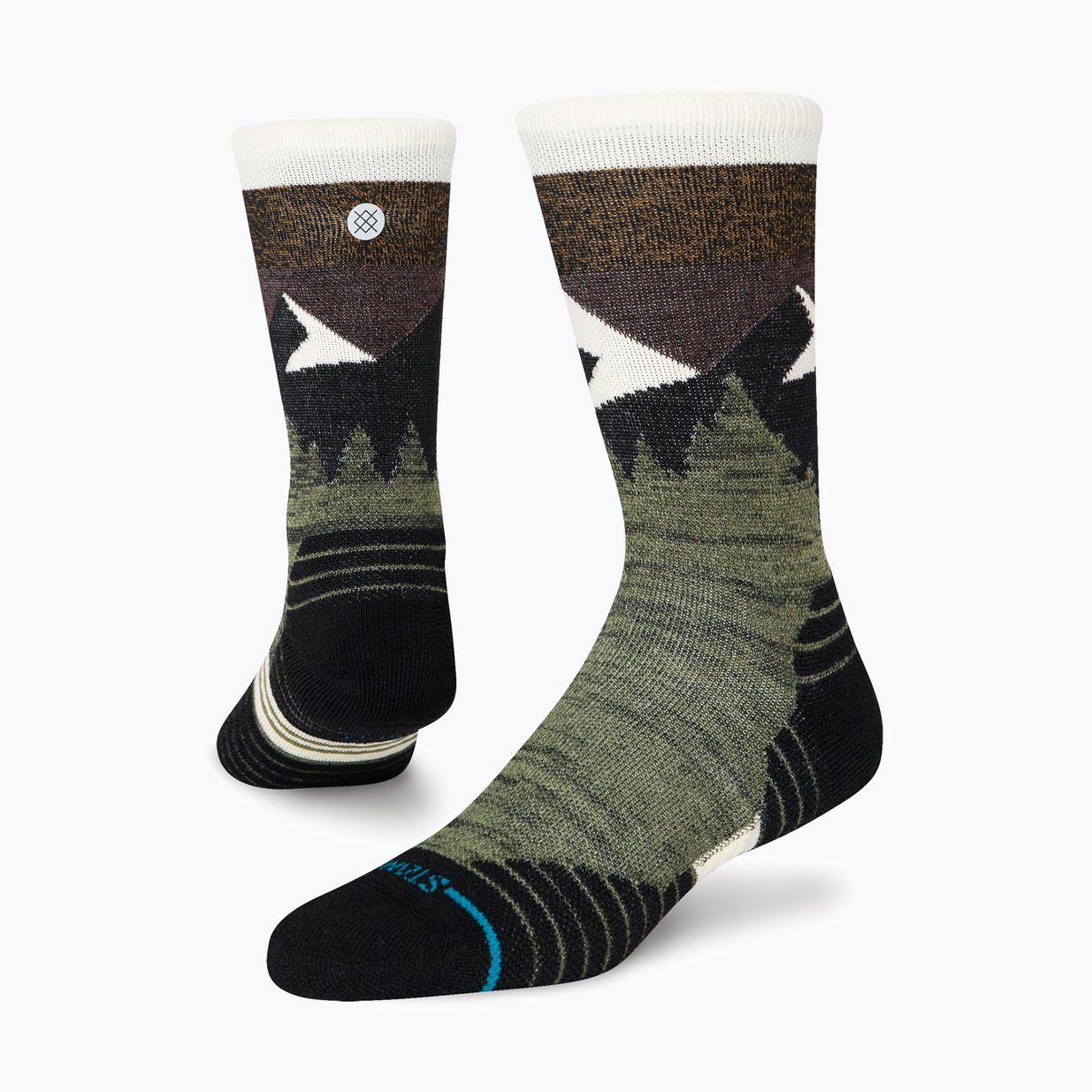 Stance Mid Wool Crew oliva futó zokni