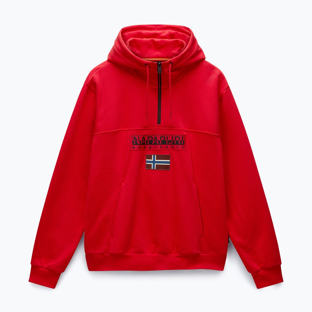 Férfi Napapijri Burgee Half Zip Hooded 2.0 piros goji melegítőfelső 5