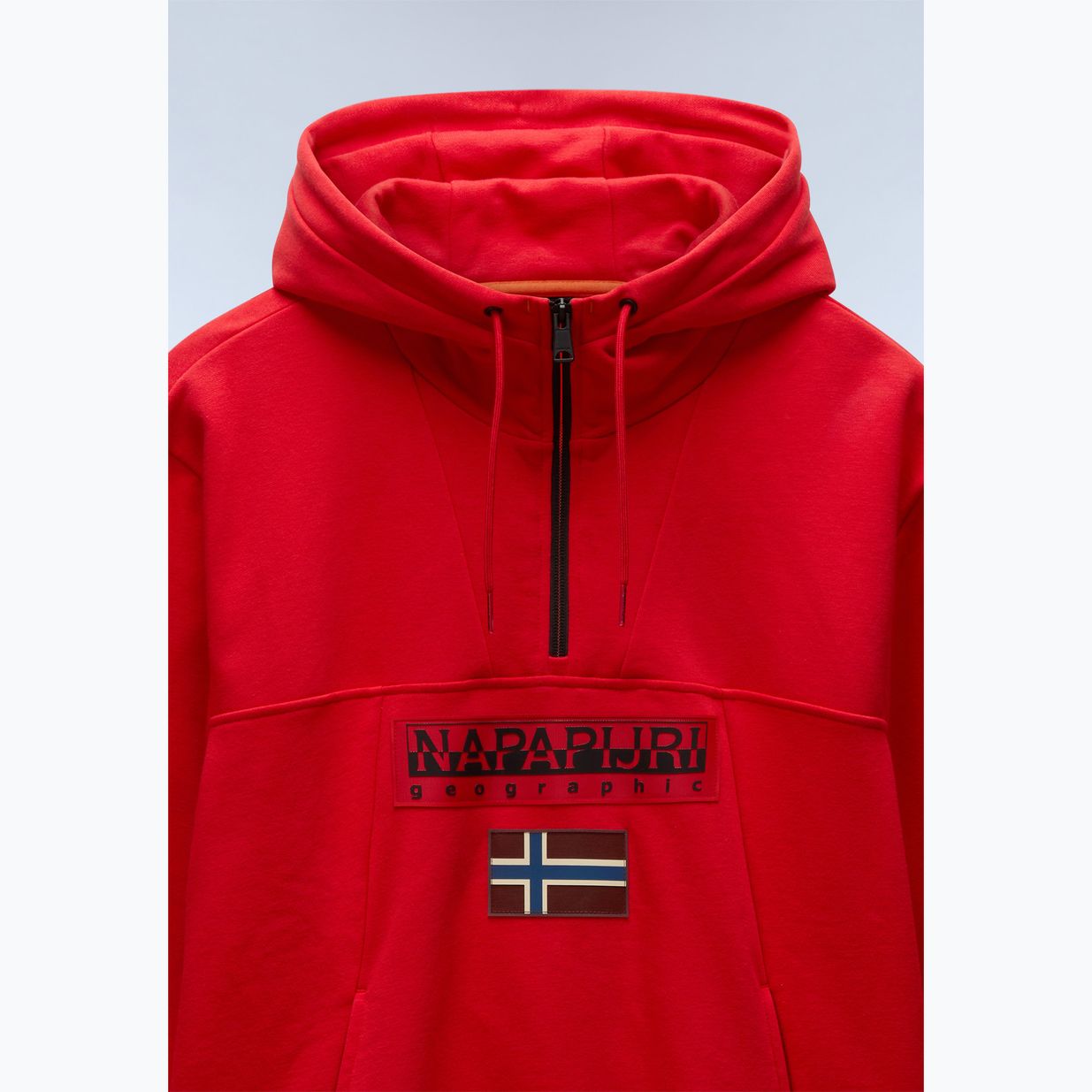 Férfi Napapijri Burgee Half Zip Hooded 2.0 piros goji melegítőfelső 7