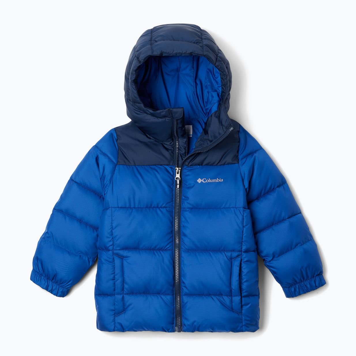 Kurtka ocieplana dziecięca Columbia Puffect Hooded mountain blue/collegiate navy