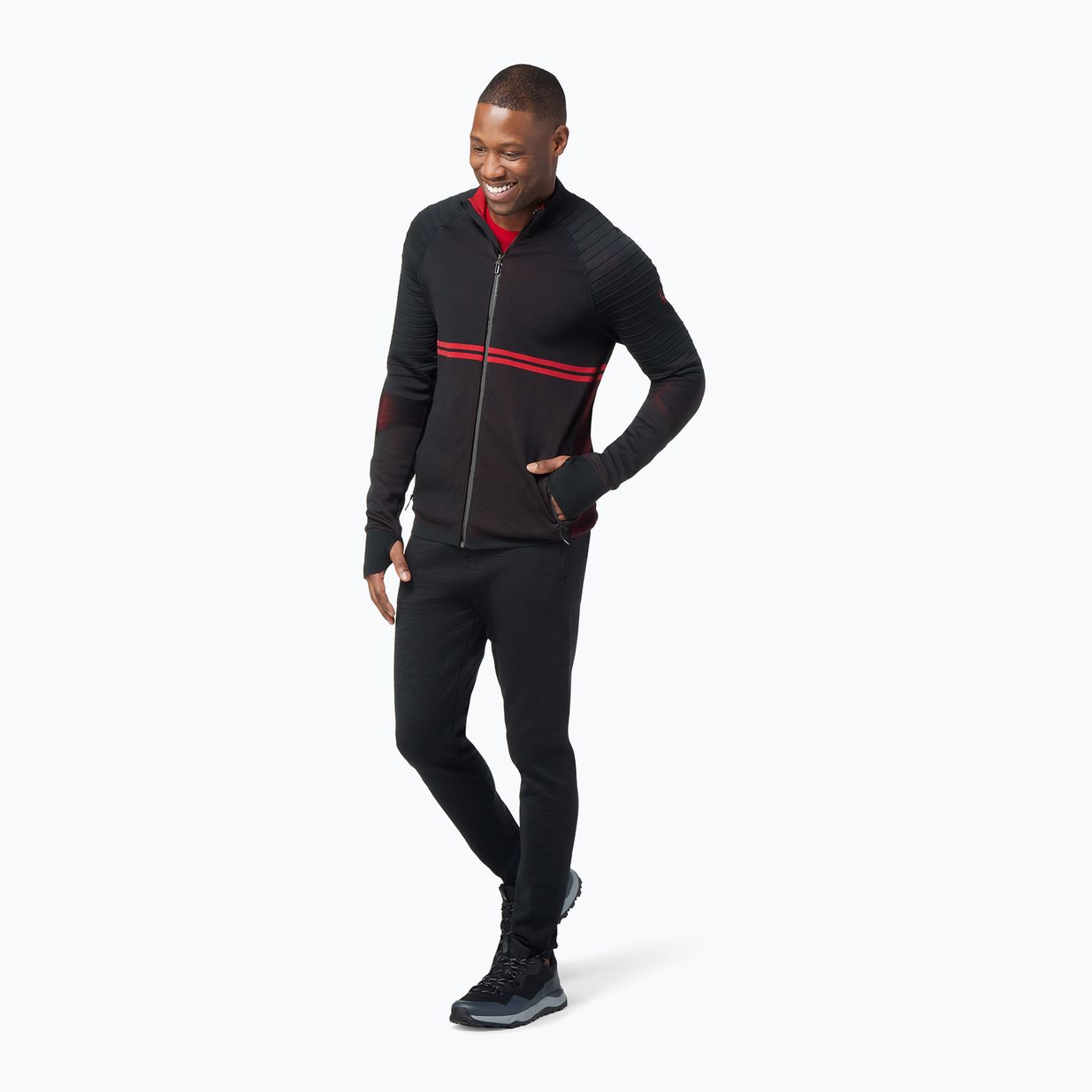 Férfi Smartwool Intraknit Merino Tech Full Zip melegítő pulóver fekete 16671 2