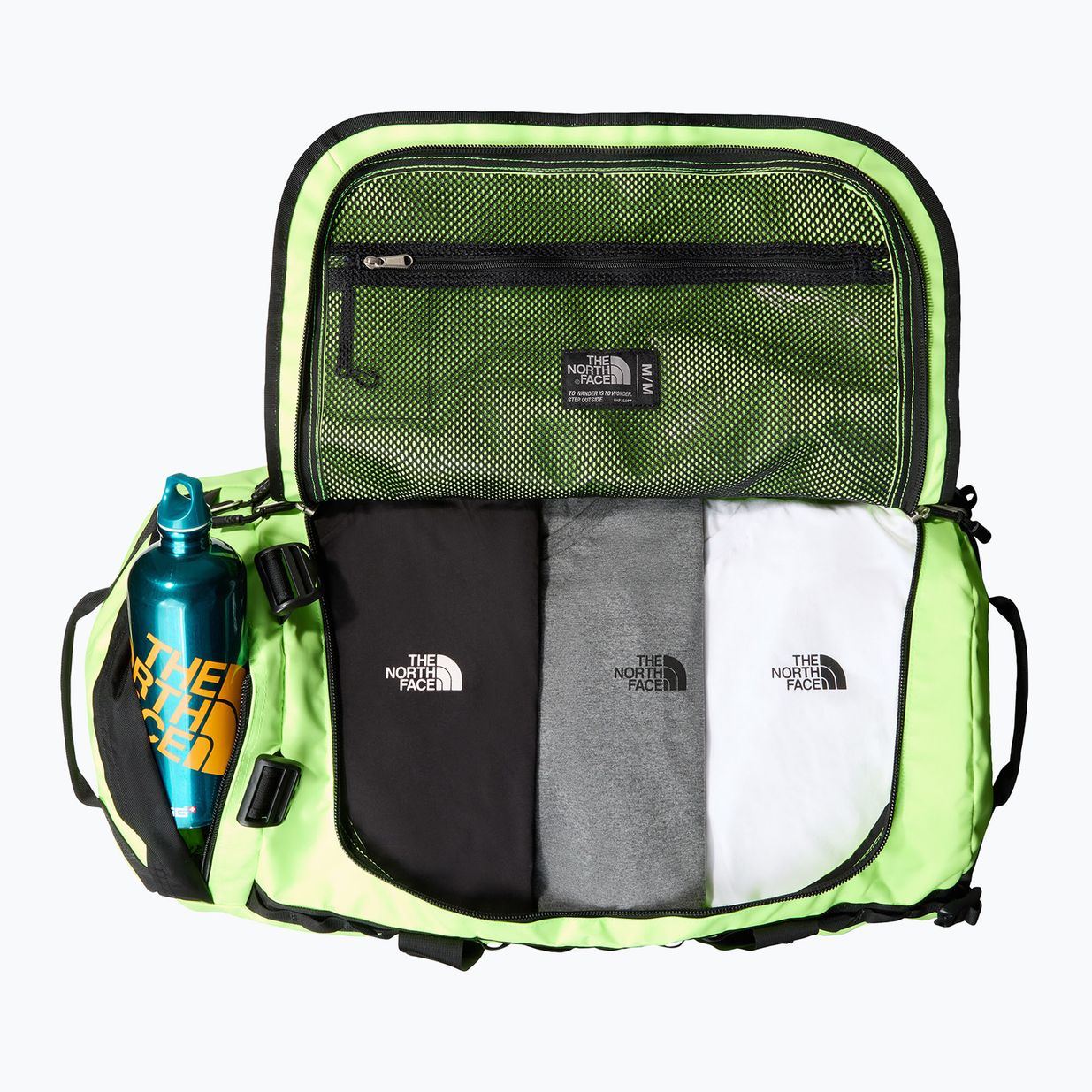 The North Face Base Camp Duffel M 71 l biztonsági zöld/fekete utazótáska 4