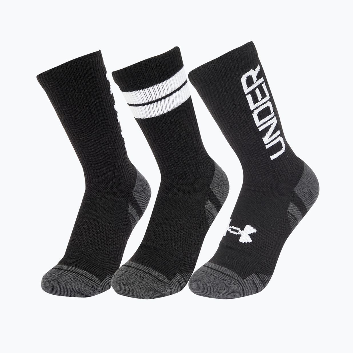 edzőzokni  Under Armour Perf Tech Nov Crew 3P black/black/white