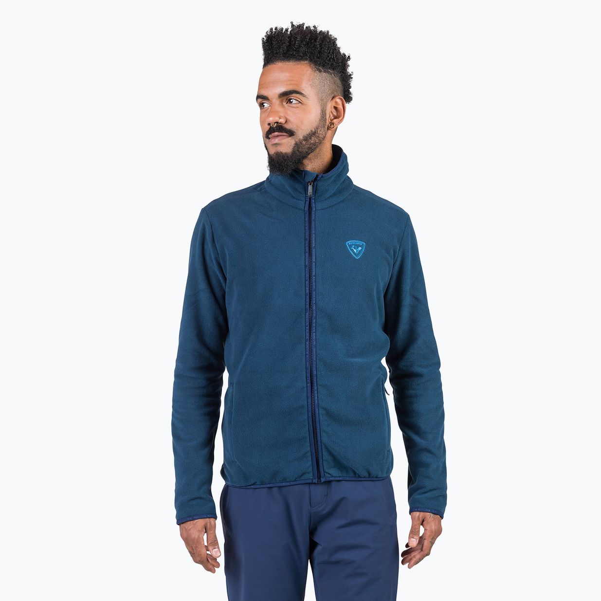 Férfi pulóver Rossignol Strawpile Fleece Fz dark navy