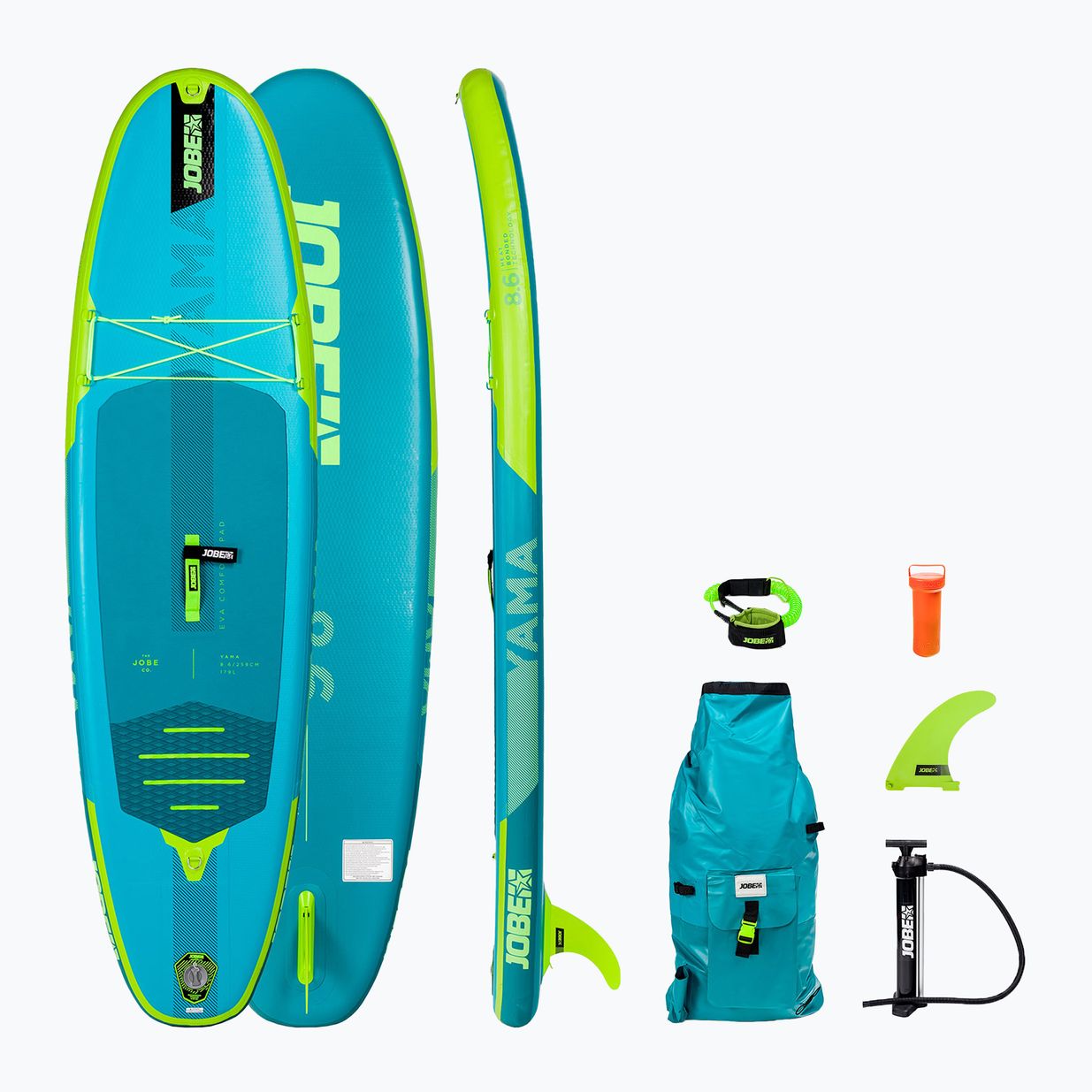 SUP JOBE Aero 8.6 felfújható Yama SUP csomag zöld 486421009-PCS.