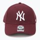 47 Brand MLB New York Yankees MVP SNAPBACK sötét bordó baseball sapka 4
