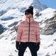 Női Rossignol Shiny Bomber pasztell rózsaszínű pehelypaplan kabát 13