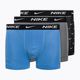 Férfi boxeralsó Nike Everyday Cotton Stretch Trunk 3Pk UB1 swoosh nyomtatás/szürke/uni kék