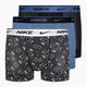 Nike Everyday Cotton Stretch Trunk 3 db férfi boxeralsó black/blue/grey