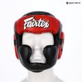 Box fejvédő Fairtex Diagonal Vision Sparring Headguard - Full Head Coverage black/red 6