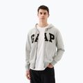 Férfi pulóver GAP Heritage French Terry Fullzip Logo light heather grey