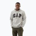 Férfi pulóver GAP Heritage French Terry Logo light heather grey