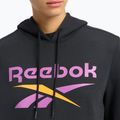 Női Reebok Identity Big Logo Fleece pulóver fekete/lila rave/elektromos borostyán színben 4