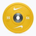 Bumperes súlyzótárcsa Nike Strength Pro Urethane Bumper Plates 15 kg yellow/white