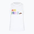 Női Brooks Distance Graphic Tank fehér/szivárvány/szemöldök futópóló
