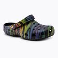 Crocs Classic Seasonal Printed zebra rainbow női papucs