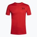 Under Armour Sportstyle Left Chest SS férfi edzőpóló piros/fekete 4