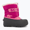 Sorel Snow Commander junior hócsizma trópusi rózsaszín/mélypiros színben 2