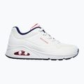 SKECHERS Uno Stand On Air női cipő fehér durabuck/navy/piros szegély/mesh 2