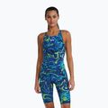 Női egyrészes fürdőruha TYR Thresher Open Back Hyperblitz blue/green