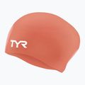 Úszósapka TYR Long Hair Wrinkle Free Silicone coral/white