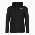 Férfi Nike Dri-Fit kapucnis fitnesz teljes cipzáras fleece pulóver fekete/fehér