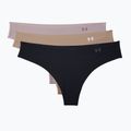 Under Armour Ps Thong női alsónadrág 3 db fekete/bézs/grafit