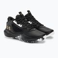 Under Armour Lockdown 6 kosárlabda cipő fekete/fekete/metál arany 4